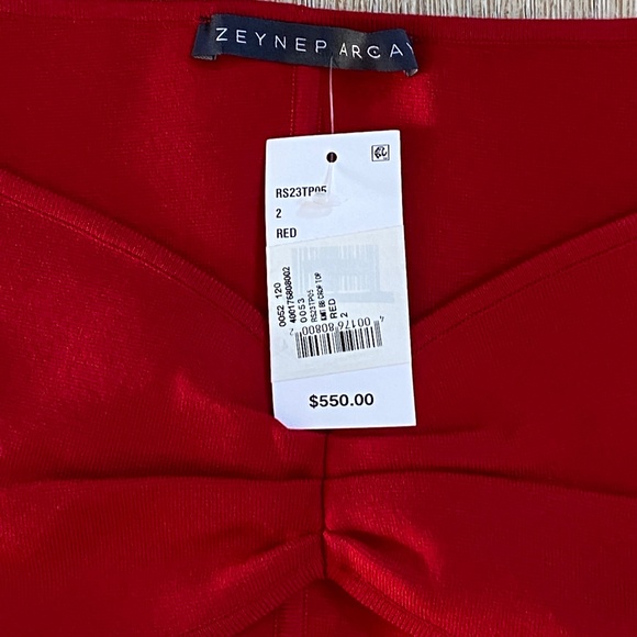 Zeynep Arcay red knit cropped top NWT Sz 2 - Picture 14 of 16